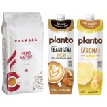 Кофе в зернах, молоко миндальное и соевое